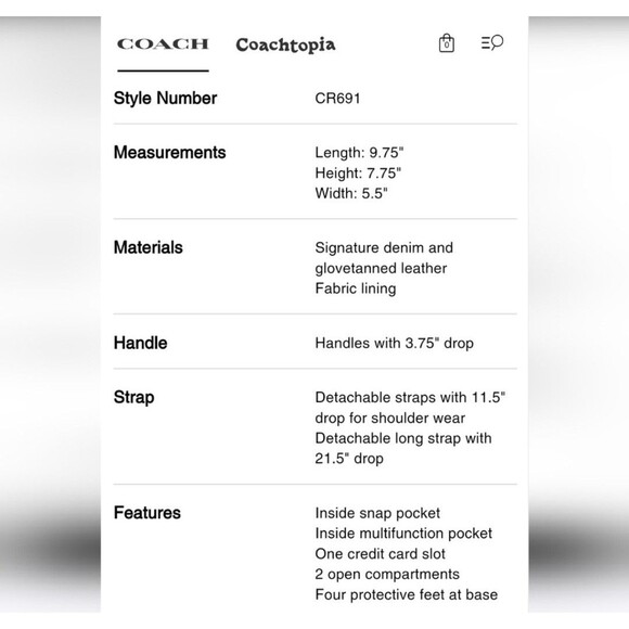 Coach Rogue Bag 25 In Signature Denim Blue - Picture 15 of 15